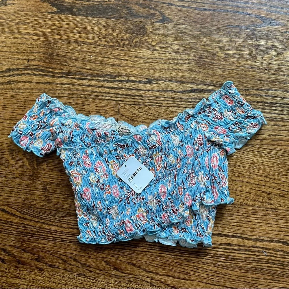 NWT Free People Smocked Crop Top